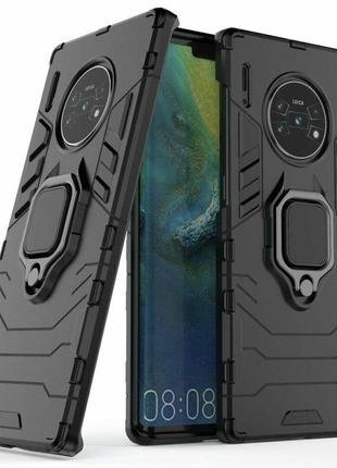 Чехол fiji ring для huawei mate 30 pro бронированный бампер с кольцом черный