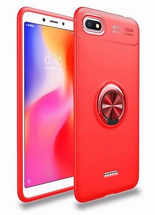 Чехол fiji hold для xiaomi redmi 6a (без сканера отпечатка) бампер накладка с подставкой red