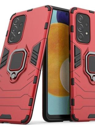 Чехол fiji ring для samsung galaxy a53 5g (a536) бронированный бампер с кольцом подставкой красный