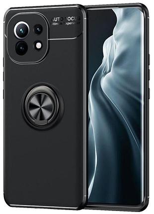 Чехол fiji hold для xiaomi mi 11 бампер накладка с подставкой black