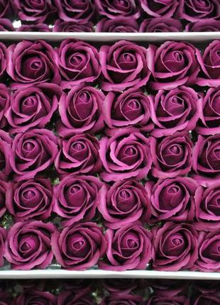 Мыльная роза красный баклажан для создания роскошных неувядающих букетов и композиций из мыла