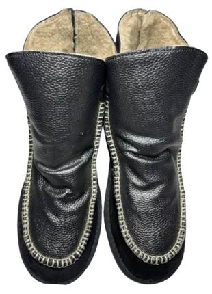 Замшеві жіночі уггі inblu чорного кольору з теплим натуральним хутром, легкі короткі чоботи на платформі6 фото