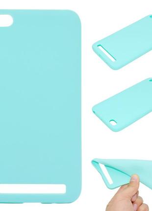 Чехол xiaomi redmi 5a 5.0'' силикон soft touch бампер мятно-голубой