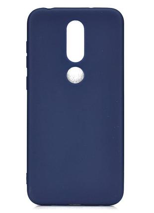 Чехол soft touch для nokia 5.1 plus / nokia x5 / ta-1109 силикон бампер темно-синий