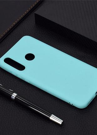 Чохол soft touch для honor 10i силікон бампер м'ятно-блакитний