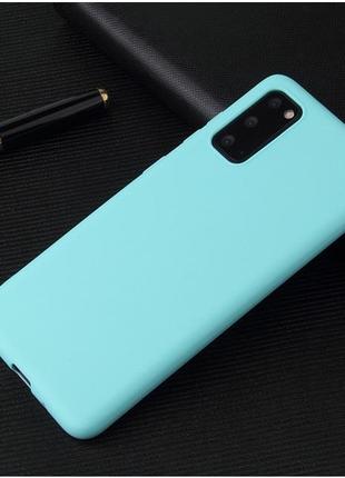 Чехол soft touch для samsung galaxy s20 (g980) силикон бампер мятно-голубой