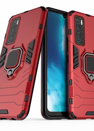 Чехол fiji ring для vivo y70 бронированный бампер с кольцом красный