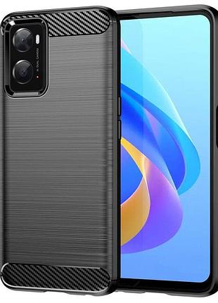 Чехол fiji polished carbon для realme 9i (rmx3491) противоударный бампер черный