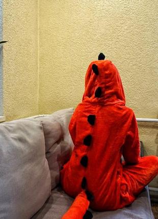 Взрослый кигуруми дракон, пижама красный дракон для взрослых3 фото