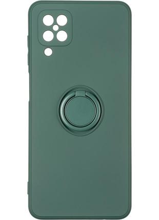 Чехол fiji holder ring для samsung galaxy a12 (a125) бампер накладка с подставкой dark green