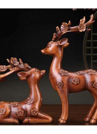Статуетка сувенір пара оленів, статуетка інтер'єрна на стіл