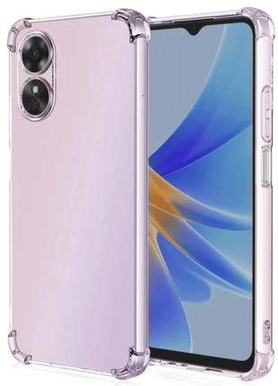 Чохол fiji proof для oppo a17 бампер з посиленими бортамиtransparent1 фото