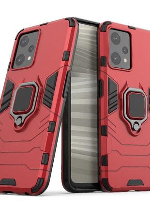 Чехол fiji ring для oneplus nord ce 2 lite 5g бронированный бампер с кольцом подставкой красный