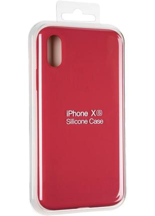 Чехол fiji silicone case для apple iphone xs бампер накладка full soft garnet (без лого)4 фото