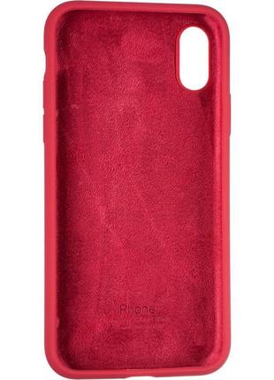 Чехол fiji silicone case для apple iphone xs бампер накладка full soft garnet (без лого)3 фото