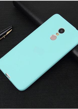 Чехол xiaomi redmi note 4x / note 4 global силикон soft touch бампер голубой1 фото