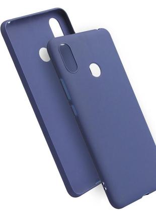 Чохол для xiaomi redmi note 7 / note 7 pro / global силікон soft touch бампер темно-синій2 фото