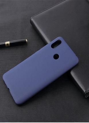 Чохол для xiaomi redmi note 7 / note 7 pro / global силікон soft touch бампер темно-синій1 фото