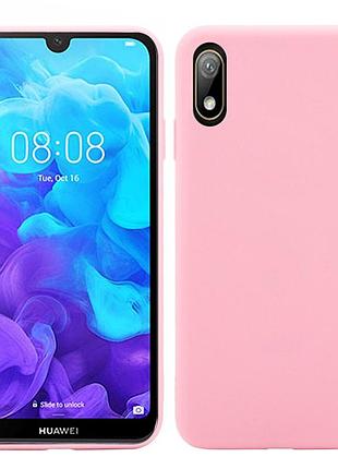 Чехол soft touch для huawei y5 2019 силикон бампер светло-розовый