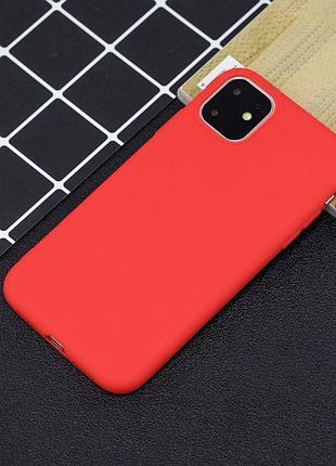 Чехол soft touch для apple iphone 11 силикон бампер красный
