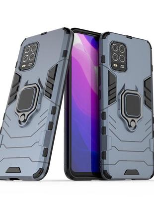 Чохол ring case для xiaomi mi 10 lite броньований бампер з кільцем темно-синій