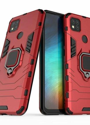 Чохол fiji ring для Xiaomi redmi note 8t броньований бампер з кільцем червоний