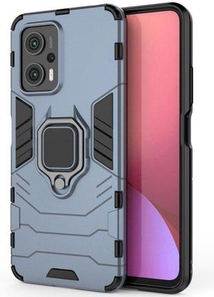 Чехол fiji ring для xiaomi poco x4 gt бронированный бампер с кольцом подставкой темно-синий