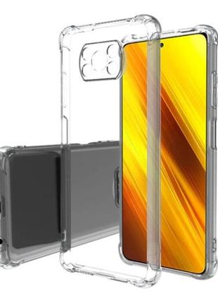 Чехол fiji proof для xiaomi poco x3 бампер с усиленными бортами transparent