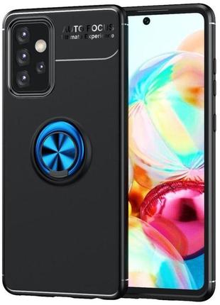 Чехол fiji hold для samsung galaxy a72 (a725) бампер накладка с подставкой black-blue