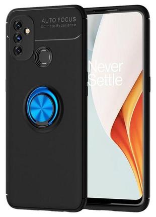 Чехол fiji hold для oneplus nord n100 бампер накладка с подставкой black-blue