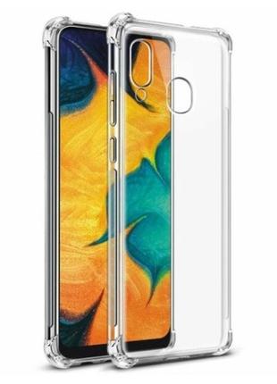 Чохол fiji proof для samsung galaxy a20 2019 (a205) бампер з посиленими бортамиtransparent