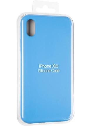Чохол fiji silicone case для apple iphone xr бампер накладка full soft marine blue (без лого)4 фото