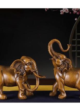 Статуэтка интерьерная сувенир пара слонов, статуэтка декор на стол1 фото