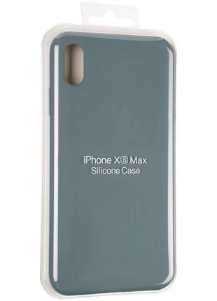 Чехол fiji silicone case для apple iphone xs бампер накладка full soft granny grey (без лого)4 фото