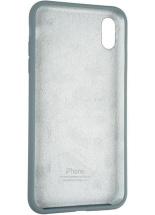 Чехол fiji silicone case для apple iphone xs бампер накладка full soft granny grey (без лого)3 фото