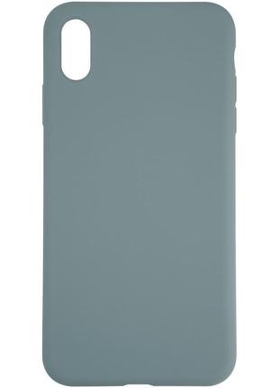 Чехол fiji silicone case для apple iphone xs бампер накладка full soft granny grey (без лого)2 фото