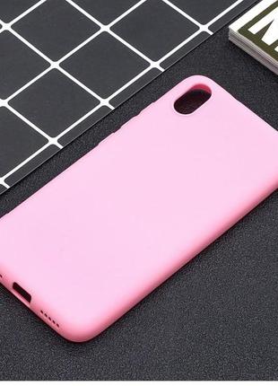 Чехол soft touch для xiaomi redmi 7a силикон бампер светло-розовый