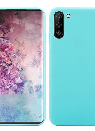Чехол soft touch для samsung galaxy note 10 (n970) силикон бампер мятно-голубой