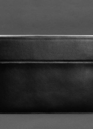 Набор кожаный черный косметичка, чехол для ноутбука6 фото