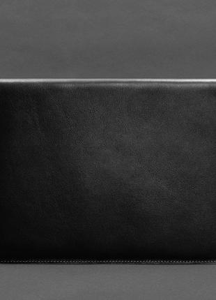Набор кожаный черный косметичка, чехол для ноутбука7 фото