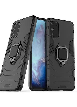 Чехол ring case для samsung galaxy s20 (g980) бронированный бампер с кольцом черный