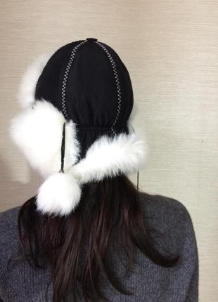Женская зимняя тёплая шапка6 фото