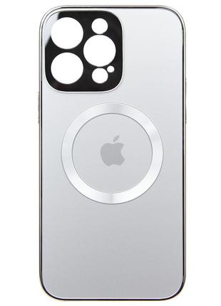 Чохол fiji magsafe для apple iphone 13 pro max противоударный бампер з захистом блоку камер срібло1 фото