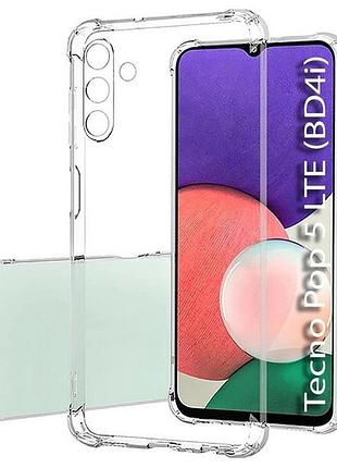 Чехол fiji proof для tecno pop 5 lte (bd4 / bd4a / bd4i) бампер с усиленными бортами transparent