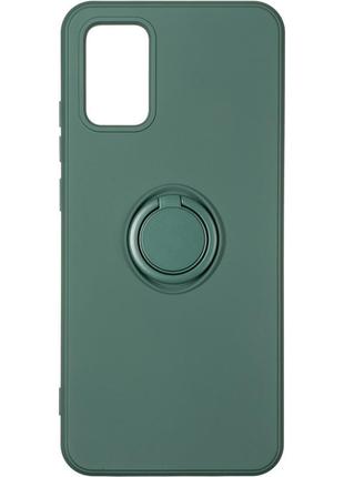 Чехол fiji holder ring для samsung galaxy a02s (a025) бампер накладка с подставкой dark green