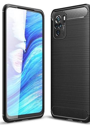 Чехол fiji polished carbon для xiaomi poco m5s противоударный бампер черный