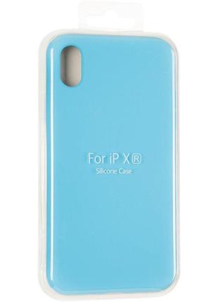 Чехол fiji silicone case для apple iphone xr бампер накладка full soft blue (без лого)3 фото