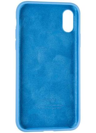Чехол fiji silicone case для apple iphone xr бампер накладка full soft blue (без лого)2 фото