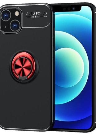 Чохол fiji hold для apple iphone 13 mini бампер накладка з підставкою black-red