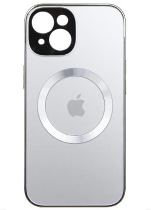 Чехол fiji magsafe для apple iphone 14 противоударный бампер с защитой блока камер серебро